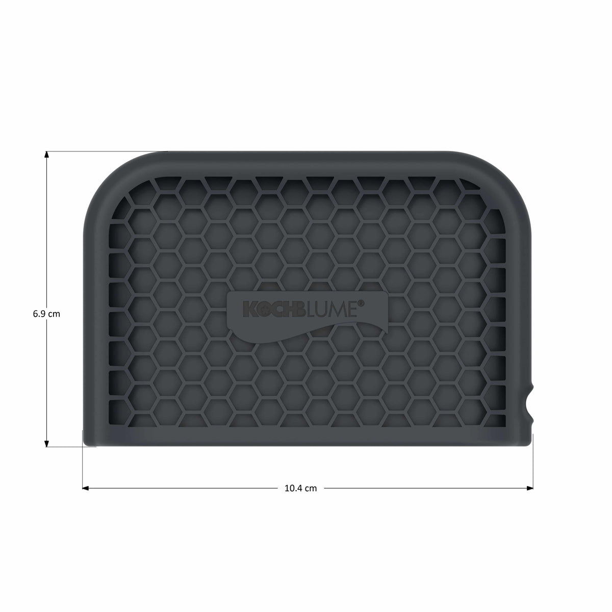 Le « Griffschutz » de Kochblume GmbH est un tapis en silicone gris au motif alvéolé, qui se distingue par sa conception robuste et ses propriétés antidérapantes. Mesurant 10,4 cm x 6,9 cm, cet accessoire de cuisine pratique allie un style moderne à une protection efficace des surfaces lors des préparations culinaires.
