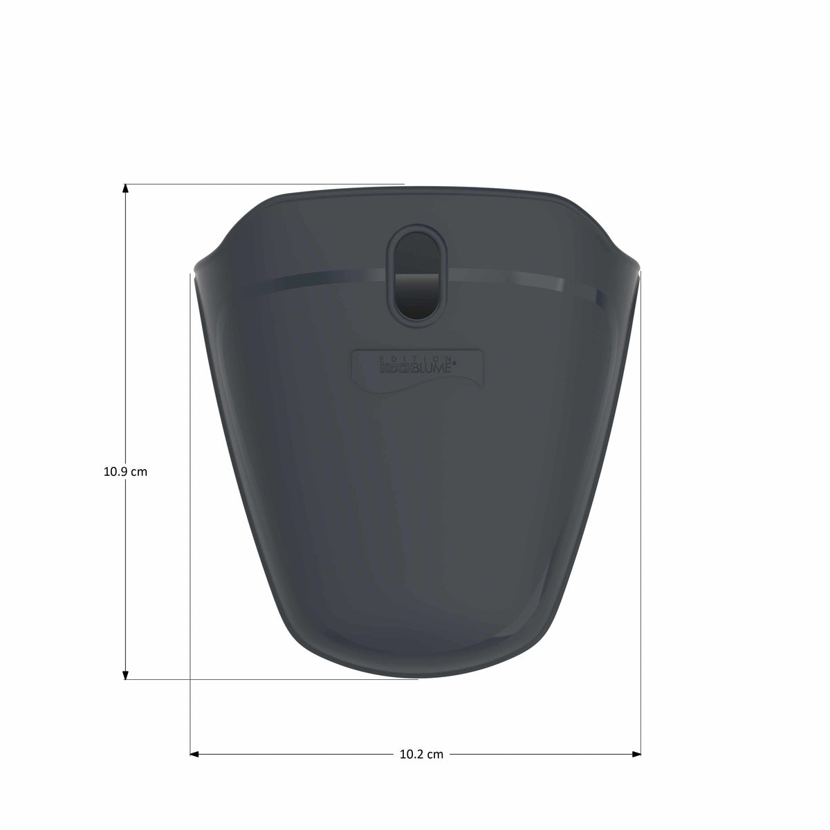 Selbstverständlich! Hier ist Ihr Satz mit den angegebenen Produktdaten überarbeitet: Der Thermo-Fingerschutz der Kochblume GmbH ist eine dunkelgraue Kunststoff-Wandhalterung mit einer Höhe von 10,9 cm und einer Breite von 10,2 cm, abgebildet vor einem weißen Hintergrund.